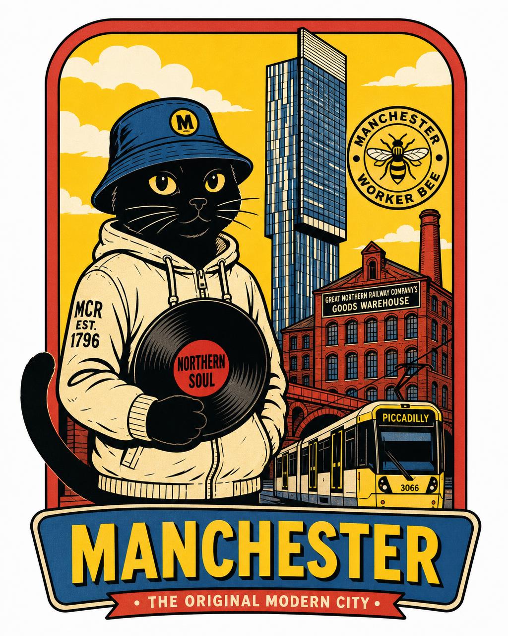 Northern soul illustration for Manchester